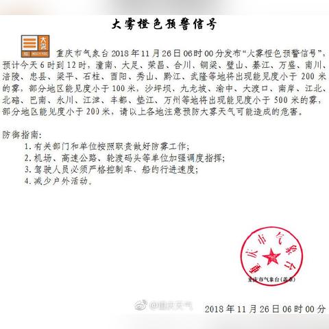 重庆大雾预警，最新情况分析与应对策略